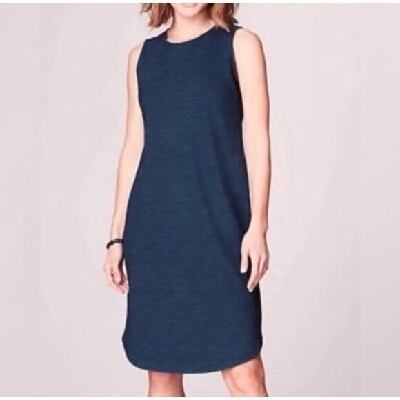 J. Jill Navy Blue Cotton Sleeveless Summer Shift Dress Size 3X 22 24 Plus Size - Picture 6 of 6